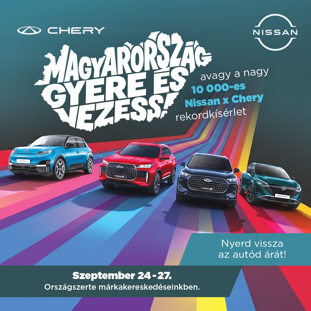 Chery rekordtesztvezetés a pécsi Ste-Ba-nál – plakát